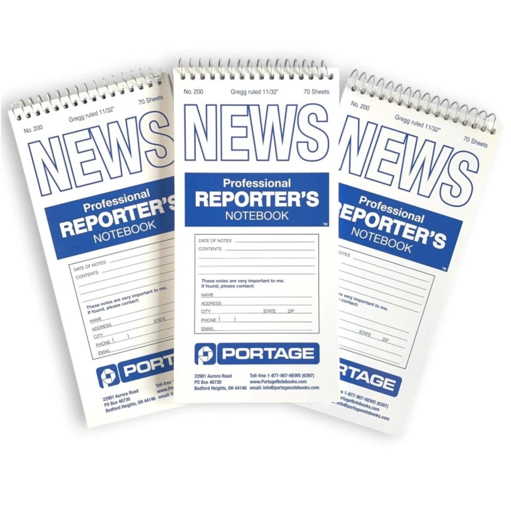 Portage Professional Reporters Notebook Pack of 3 New